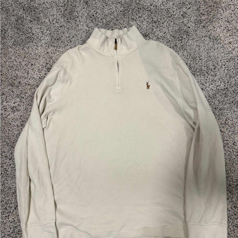 Polo Ralph Lauren Men's Zip Up Cream Sweater